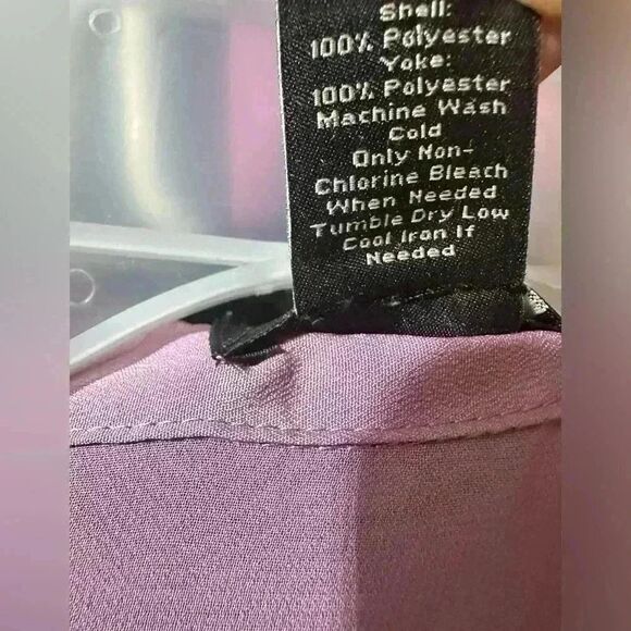 Ann Tailor Lavender Top Blouse Size XL Polyester Pockets Front 023 - Picture 4 of 5